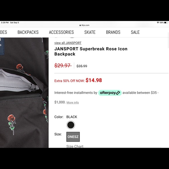 Nwt Jansport Superbreak Rose Icon 